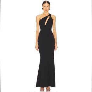NWT Katie May Edgy Black One-Shoulder Dress
